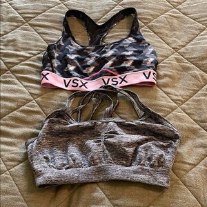 VSX Black Gray White Camo with Pink Band and Grey Sports Bras 2 for $20
